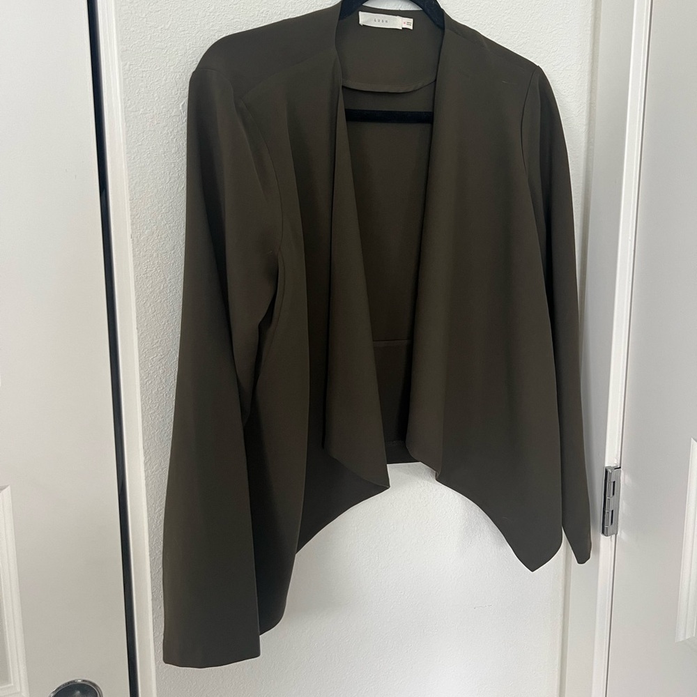 Olive crepe blazer jacket